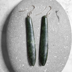 NZ Greenstone cloak Pin earrings