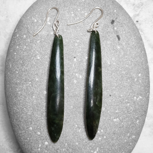 NZ Greenstone cloak Pin earrings