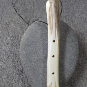 Deerbone koauau or flute carved by Owen Mapp