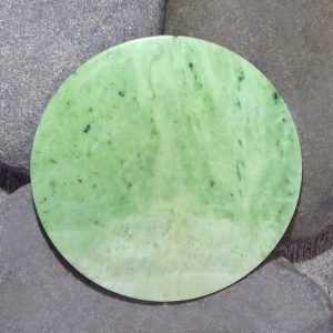 Large NZ greenstone kopae or disc by Raegan Bregmen