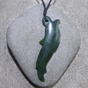 Greenstone feather pendant by Raegan Bregmen