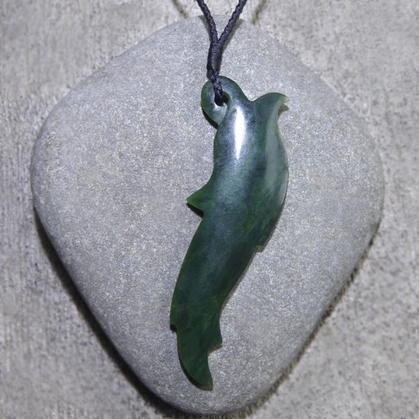 Greenstone feather pendant by Raegan Bregmen
