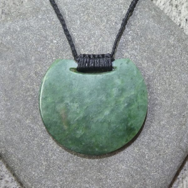 NZ greenstone kete or basket pendant by Raegan Bregmen