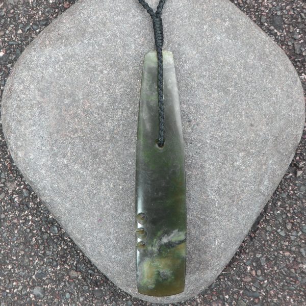 Greenstone adze or toki pendant by Raegan Bregmen