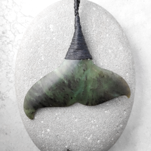NZ greenstone whale tail pendant