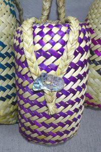 Flax woven pikau or backpack, by Riperata McMath