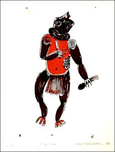 Print by Sam Farquhar called Tikitiki