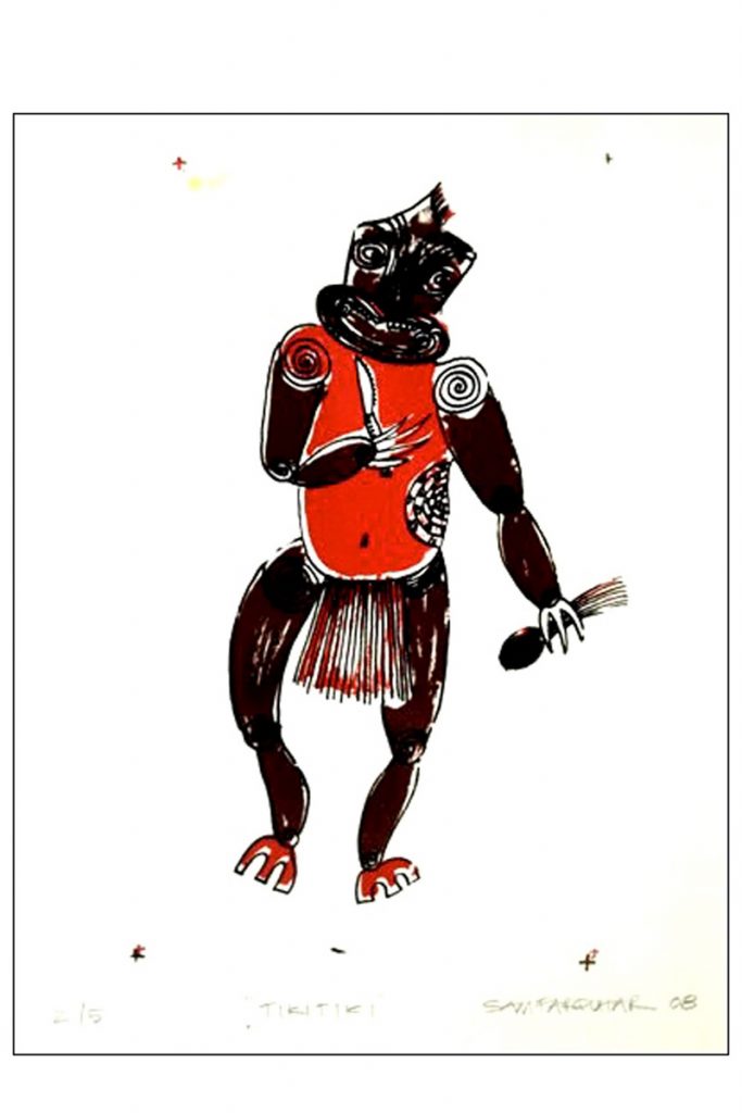 Print by Sam Farquhar called Tikitiki