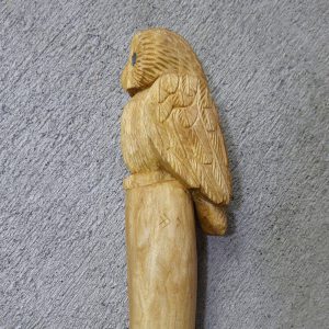Walking stick with carved owl handle by Sebastien Sertour