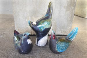 Ceramic NZ native bird sculptures by Sophie Lankovsky from Kura Gallery