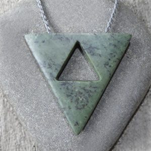 NZ greenstone triangular pendant by Tim Steel