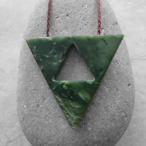 NZ greenstone triangular pendant