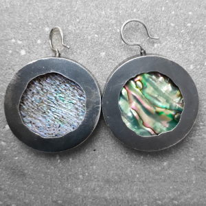 oxidised silver paua earrings