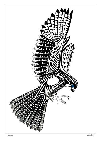 Karearea (NZ Falcon) – Kura Gallery: Maori and New Zealand Art + Design.